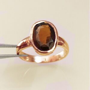 14 Kt  Solid White Gold Natural Clear Hessonite Gemstone Ring Size 6-9