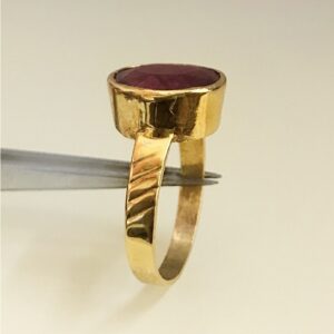 18 Kt  Yellow Gold Natural Clear Genuine Ruby Gemstone Ring Size 6-10