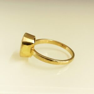 22 Kt Yellow Gold Natural Yellow Sapphire Gemstone Ring Size 7-11