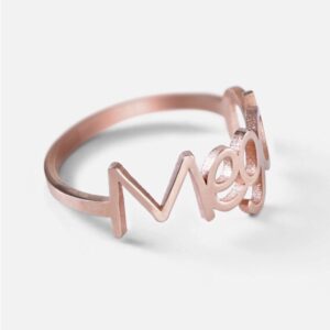 14 Kt  Solid Rose Gold Personalized Custom Named Wedding Ring Size 5-9