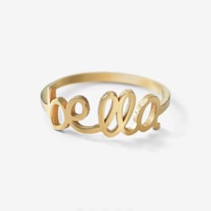 18 Kt   Yellow Gold Personalized Custom Named Wedding Ring Size 6-9