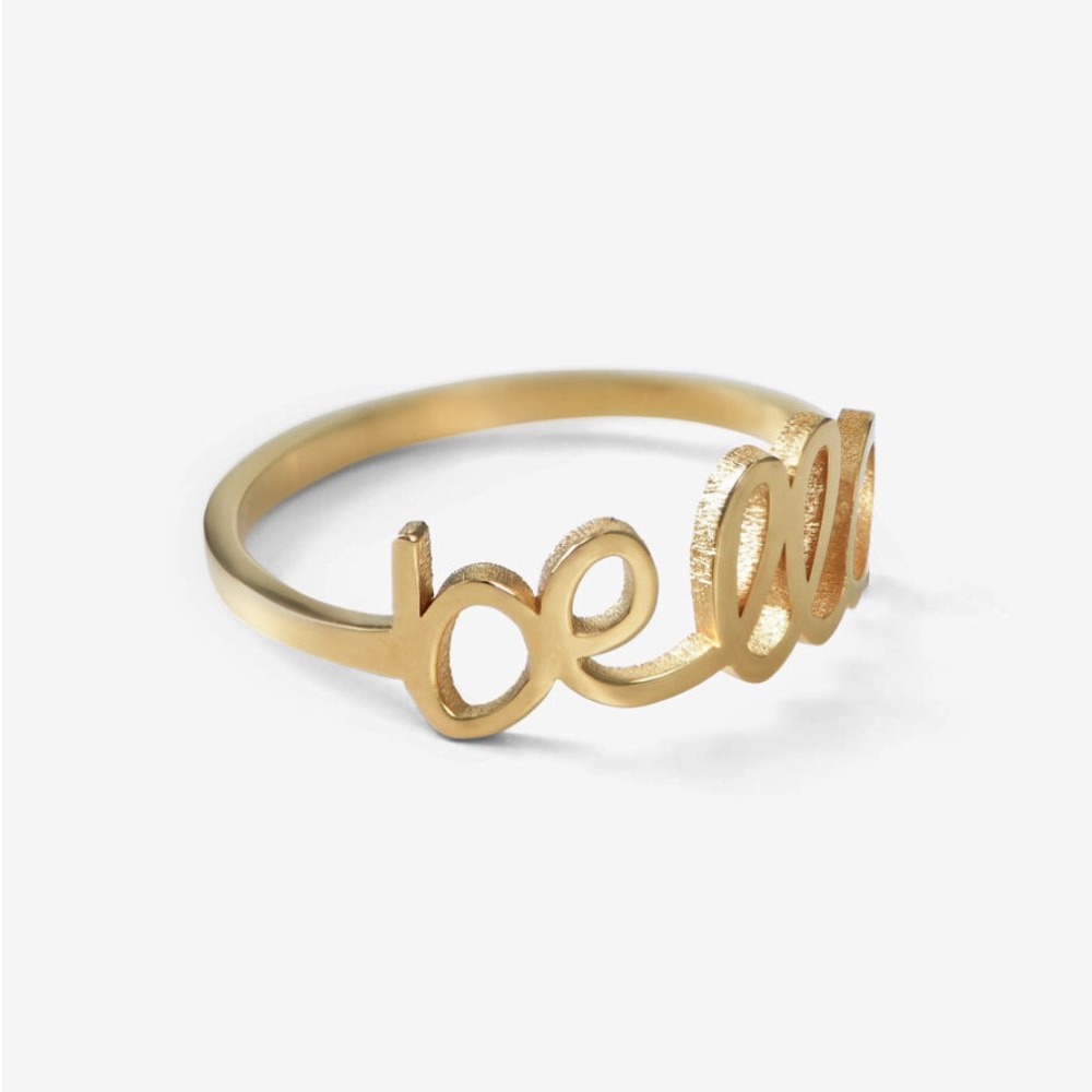 18 Kt   Yellow Gold Personalized Custom Named Wedding Ring Size 6-9