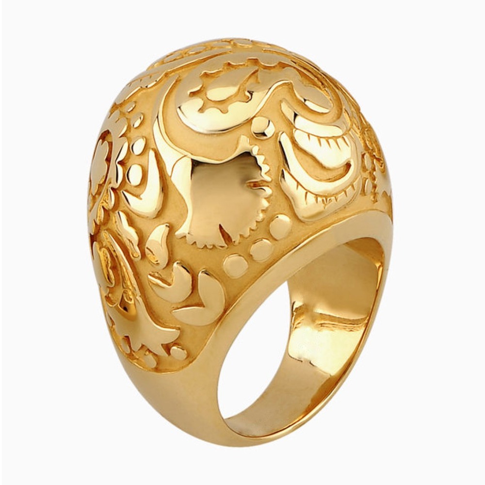 Fine Jewelry 18 Kt Hallmark   Yellow Gold Filigree Women'S Ring 6-9