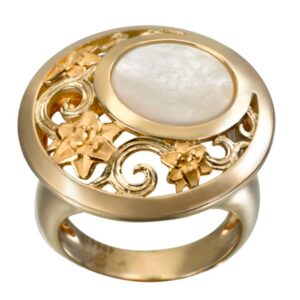 Fine Jewelry 18 Kt Hallmark   Yellow Gold Opal Women'S Ring Size 6,7,8