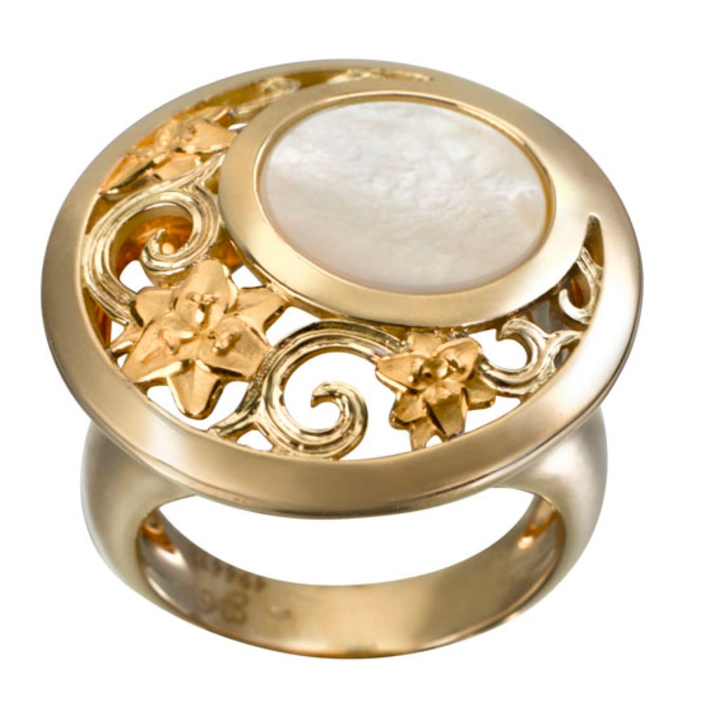 Fine Jewelry 18 Kt Hallmark   Yellow Gold Opal Women'S Ring Size 6,7,8