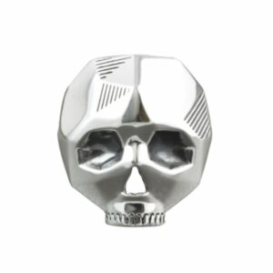Fine Jewelry 18 Kt  Solid White Gold Skull Men'S Biker Ring Size 8-11