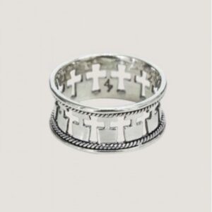 18 Kt   White Gold Engagement Ring Wide 10 mm Wedding Band Size 6-9