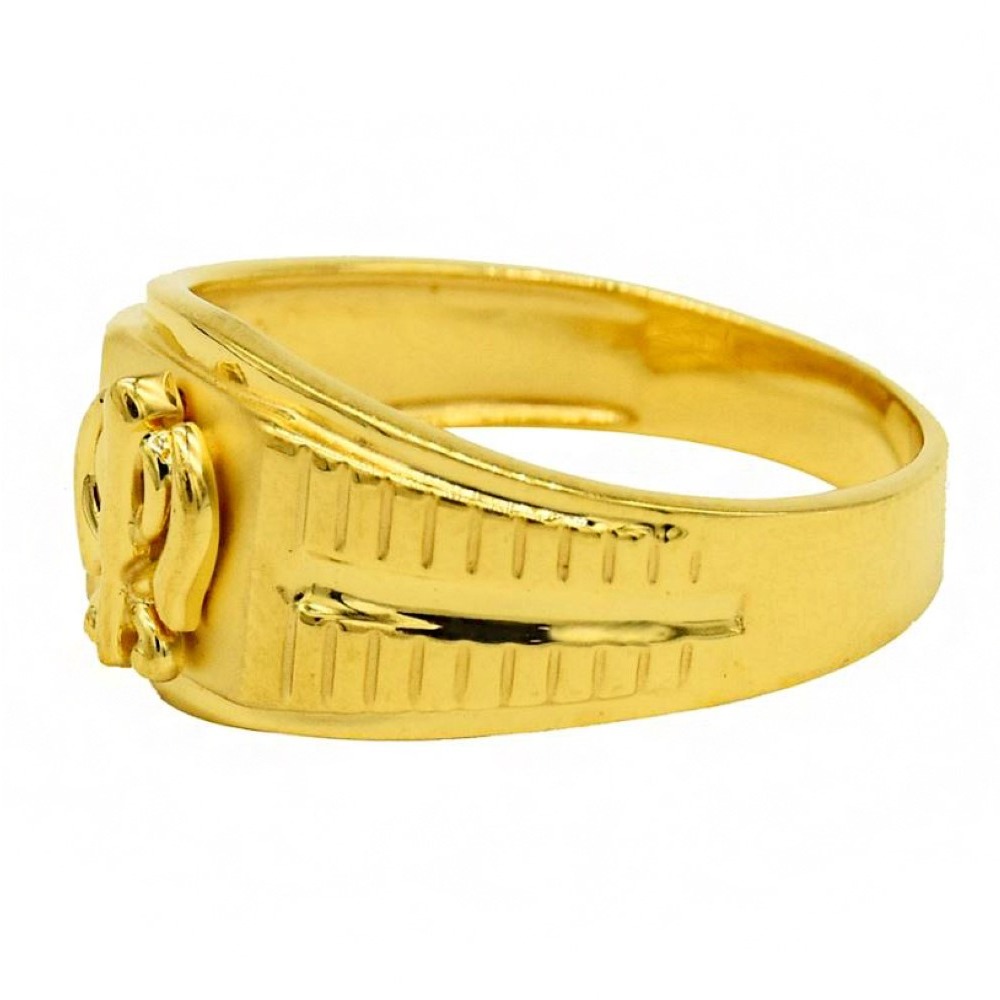 Sikh Khanda Khalsa 22 Kt Hallmark Yellow Gold Men'S Ring Size 9-11 - Image 2