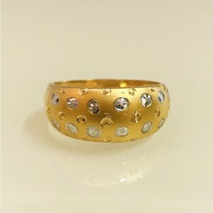 22 Kt Hallmark   Yellow Gold Two Tone Unisex Band Ring Size 6,7-10