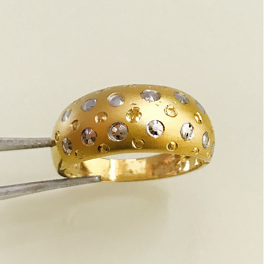 22 Kt Hallmark   Yellow Gold Two Tone Unisex Band Ring Size 6,7-10