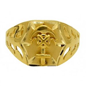 Fine Jewelry 22 Kt Hallmark   Yellow Gold Anchor Men'S Ring Size 8-10