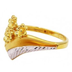 Fine Jewelry 22 Kt   Yellow Gold Wedding Women'S Flower Ring Size 6,7