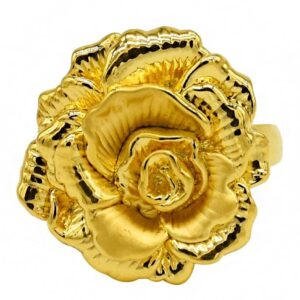 Fine Jewelry 22 Kt   Yellow Gold Wedding Bridal Women'S Flower Ring