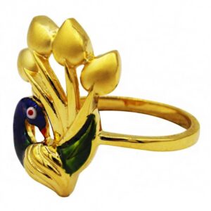 Fine Jewelry 22 Kt  Yellow Gold Women'S Peacock Finger Ring Size 5,6,7