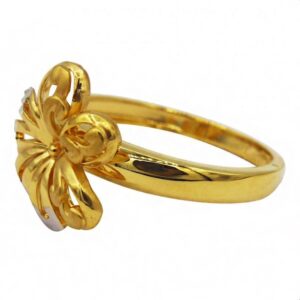 Fine Jewelry 22 Kt  Yellow Gold Wedding Engagement Women'S Flower Ring