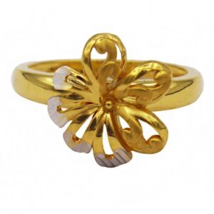Fine Jewelry 22 Kt  Yellow Gold Wedding Engagement Women'S Flower Ring