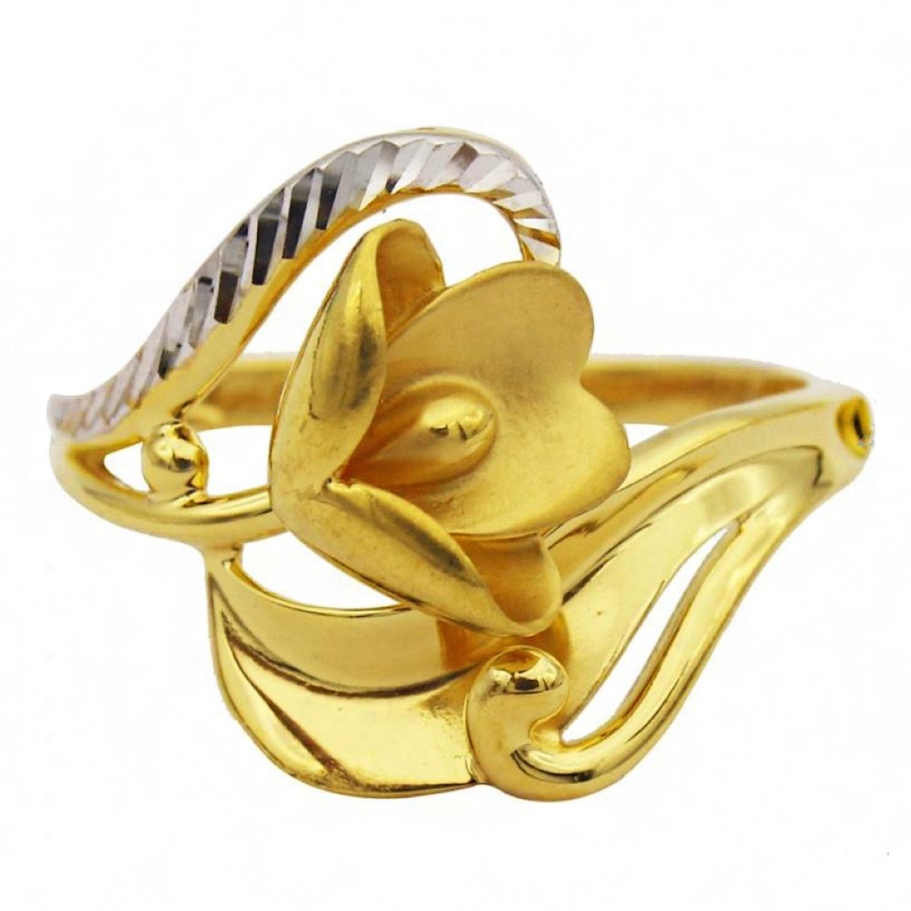 Fine Jewelry 22 Kt  Yellow Gold Wedding Engagement Women'S Flower Ring