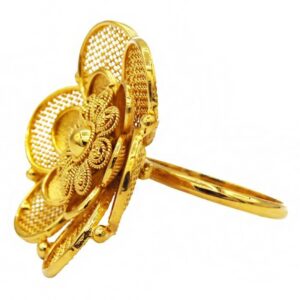 Fine Jewelry 22 Kt  Yellow Gold Wedding Engagement Women'S Flower Ring