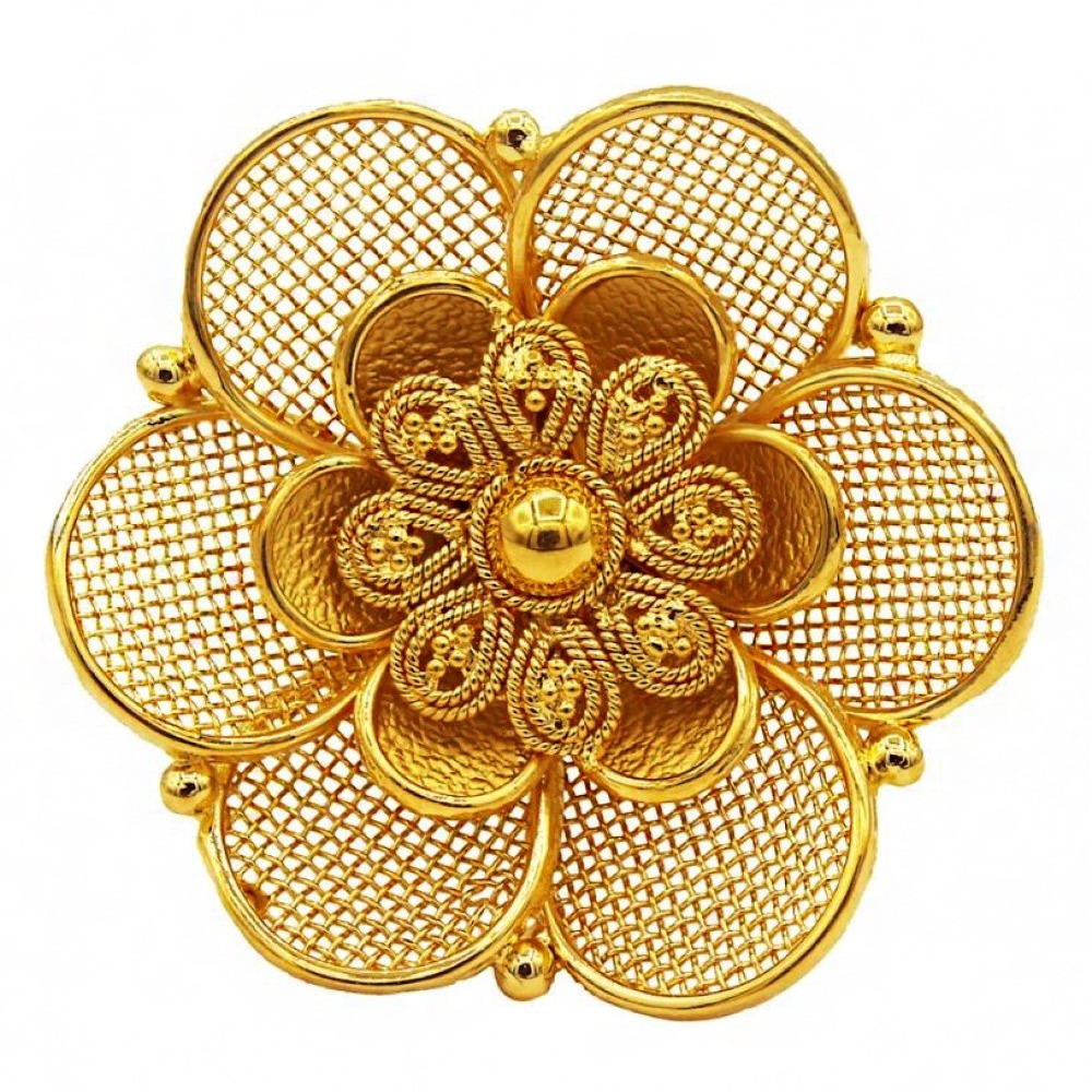 Fine Jewelry 22 Kt  Yellow Gold Wedding Engagement Women'S Flower Ring