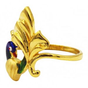 Fine Jewelry 22 Kt  Yellow Gold Women'S Peacock Finger Ring Size 5,6,7