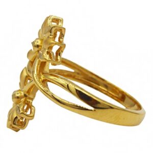 Fine Jewelry 22 Kt   Yellow Gold Women'S Twin Leaves Ring Size 5,6,7,8