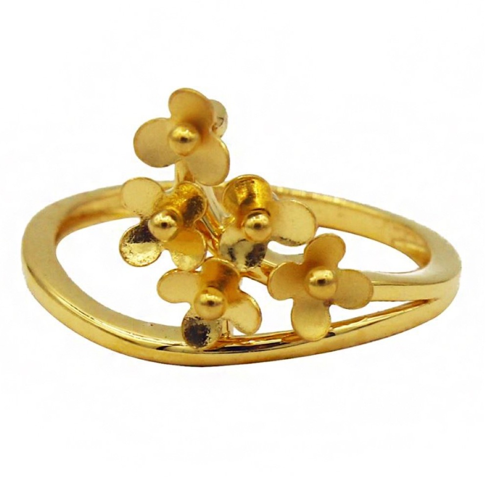 Fine Jewelry 22 Kt  Yellow Gold Wedding Engagement Women'S Flower Ring