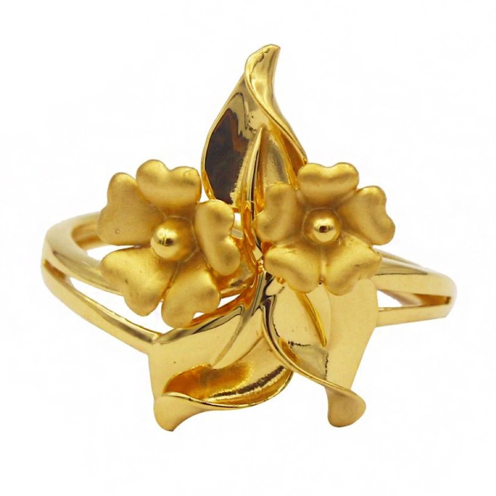 Fine Jewelry 22 Kt   Yellow Gold Wedding Bridal Women'S Flowers Ring