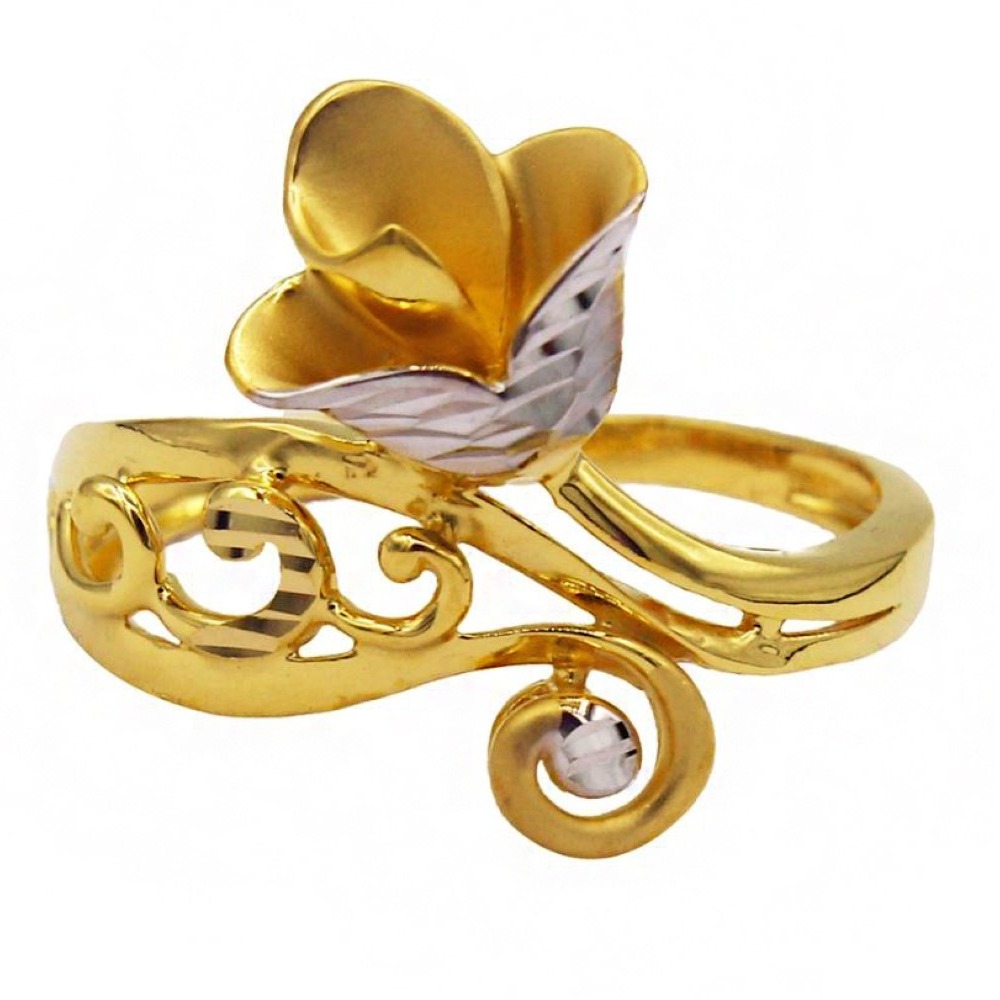 Fine Jewelry 22 Kt  Yellow Gold Wedding Engagement Women'S Flower Ring
