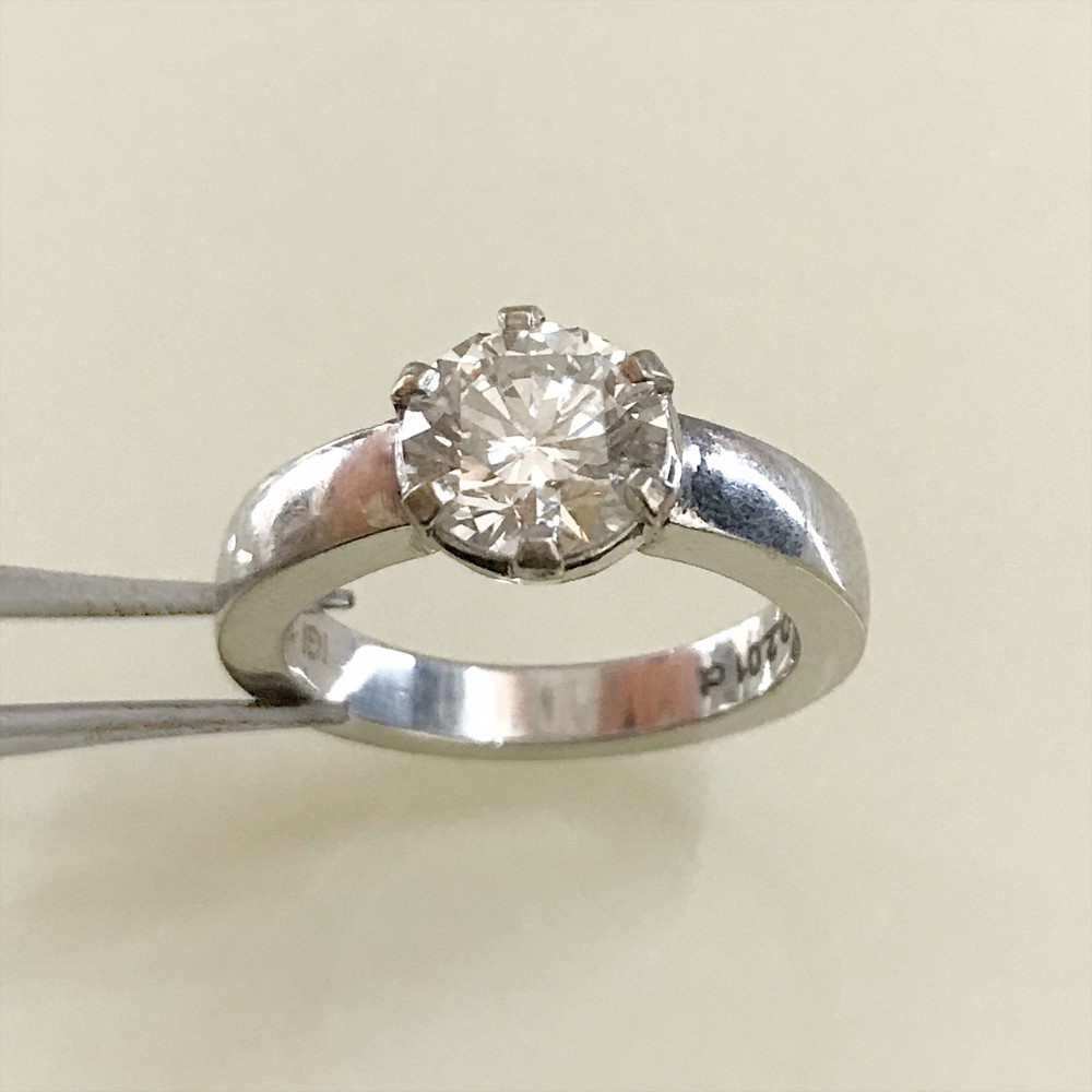 2.01 Ct Solitaire Round Natural Real Diamond 18 Kt Solid White Gold Unisex Ring