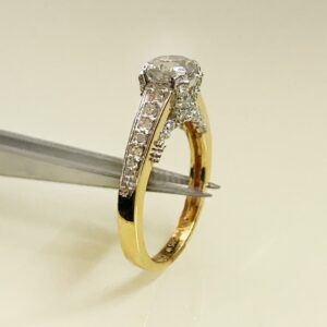 1.61 Ct White Round Real Diamonds 14 K Solid Yellow Gold Women'S Engagement Ring