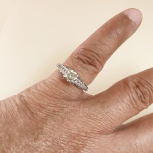 1.61 Ct White Round Real Diamonds 14 K Solid Yellow Gold Women'S Engagement Ring
