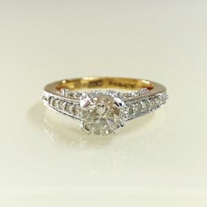 1.61 Ct White Round Real Diamonds 14 K Solid Yellow Gold Women'S Engagement Ring