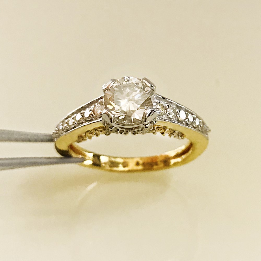 1.61 Ct White Round Real Diamonds 14 K Solid Yellow Gold Women'S Engagement Ring