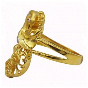 Fine Jewelry 22 Kt  Yellow Gold Peacock Women'S Finger Ring Size 5,6,7