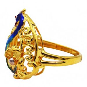Fine Jewelry 22 Kt  Yellow Gold Peacock Women'S Finger Ring Size 5,6,7