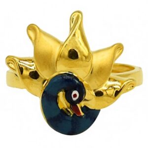 Fine Jewelry 22 Kt  Yellow Gold Peacock Women'S Finger Ring Size 5,6,7