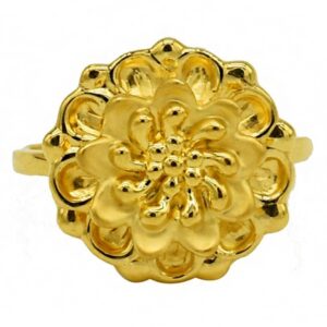 Fine Jewelry 22 Kt   Yellow Gold Wedding Women'S Flower Ring Size 6,7