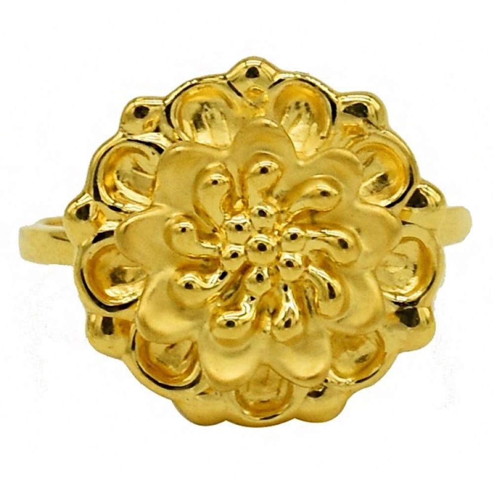 Fine Jewelry 22 Kt   Yellow Gold Wedding Women'S Flower Ring Size 6,7