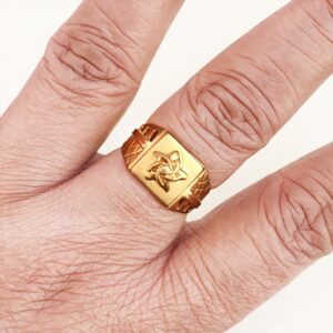 Fine Jewelry 18 Kt Hallmark  Solid Yellow Gold Men'S Ring Size 8-12