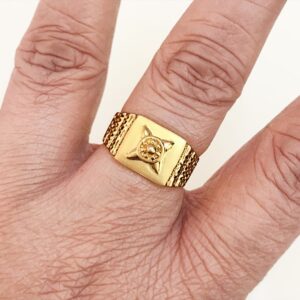 Fine Jewelry 18 Kt Hallmark  Solid Yellow Gold Men'S Ring Size 8-12