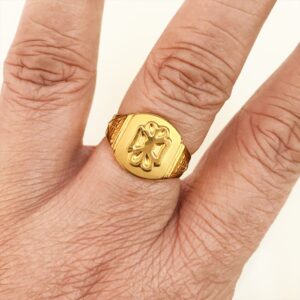 Fine Jewelry 18 Kt Hallmark  Solid Yellow Gold Men'S Ring Size 8-12
