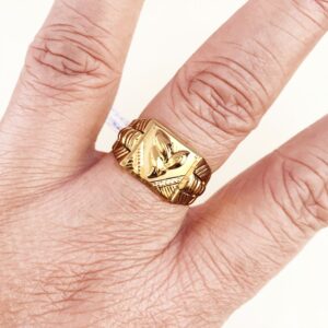 Fine Jewelry 18 Kt Hallmark  Solid Yellow Gold Men'S Ring Size 8-12