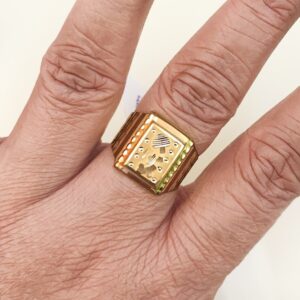 Fine Jewelry 18 Kt Hallmark  Solid Yellow Gold Men'S Ring Size 8-12