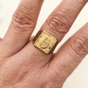 Fine Jewelry 18 Kt Hallmark  Solid Yellow Gold Men'S Ring Size 8-12