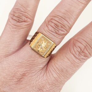 Fine Jewelry 18 Kt Hallmark  Solid Yellow Gold Men'S Ring Size 8-12