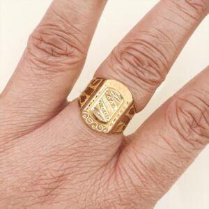 Fine Jewelry 18 Kt Hallmark  Solid Yellow Gold Men'S Ring Size 8-12