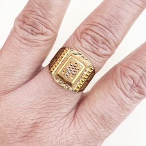 Fine Jewelry 18 Kt Hallmark  Solid Yellow Gold Men'S Ring Size 8-12