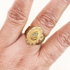 Fine Jewelry 18 Kt Hallmark  Solid Yellow Gold Men'S Ring Size 8-12