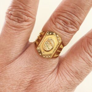 Fine Jewelry 18 Kt Hallmark  Solid Yellow Gold Men'S Ring Size 8-12