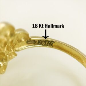 Fine Jewelry 18 Kt Hallmark  Solid Yellow Gold Women'S Ring Size 5-9
